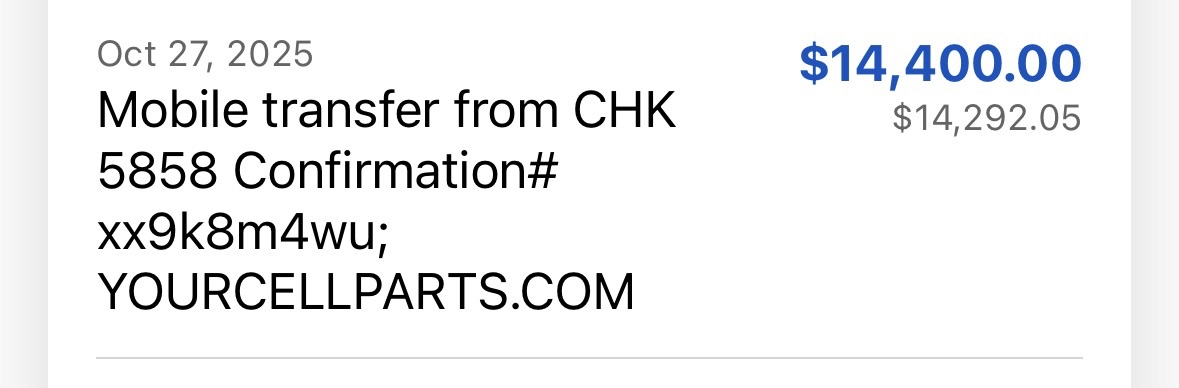 Seller payout screenshot