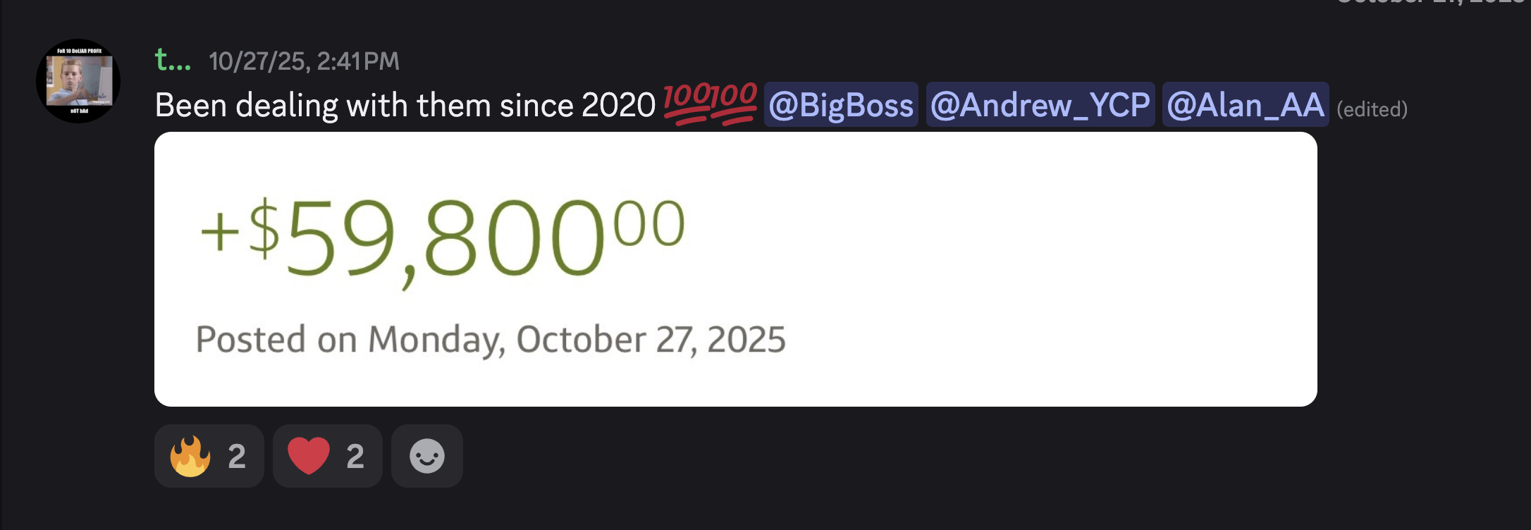 Seller payout screenshot